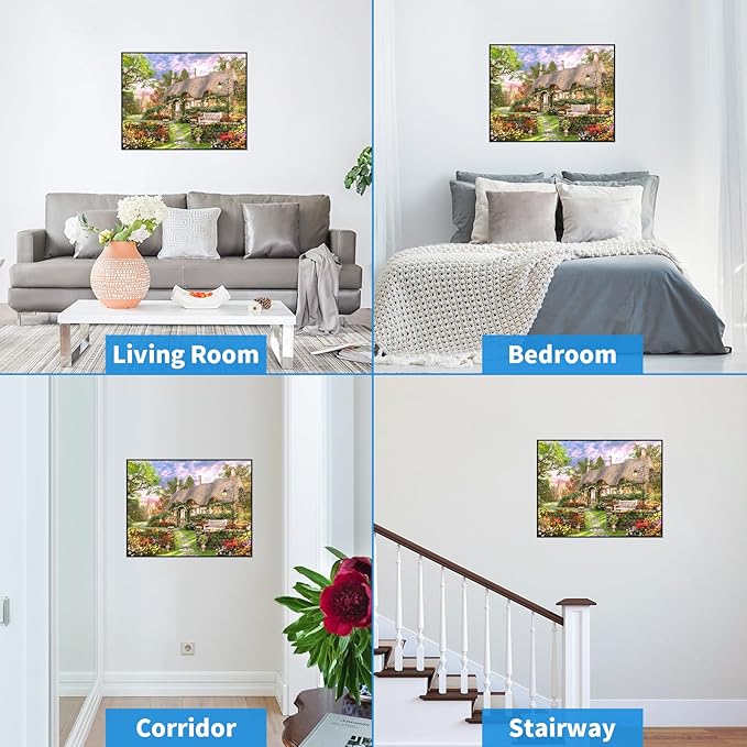100 Piece Puzzles for Kids Countryside Landscape 100 Piece Puzzles for Adults, Rural Cottage Oil Painting 100 Pieces Puzzle for Kids Ages 4-8, Puzzle for Seniors Teens Brain Teaser