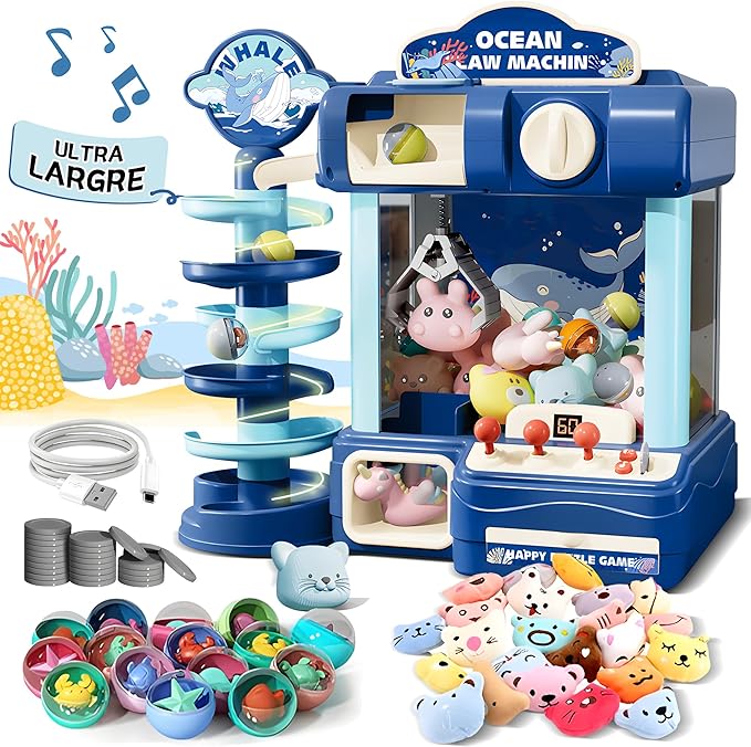 Kids Claw Machine, Arcade Game Toy for Ages 8-13, Candy Vending Toys for Girls and Boys, Electronic Claw Game Machine for Party with Lights Sound, Birthday Gifts for 6 7 9 10 12 Years Old