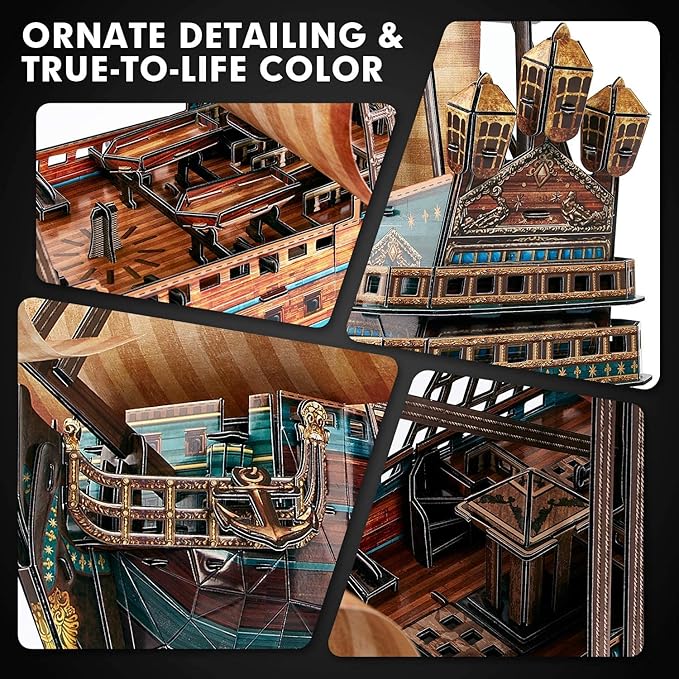 CubicFun 843659803 Boat San Felipe 1960, Spanish Ship, 3D Puzzle, Model Kit for Adults and Children, 248 Pieces, 240 min Assembly, Le