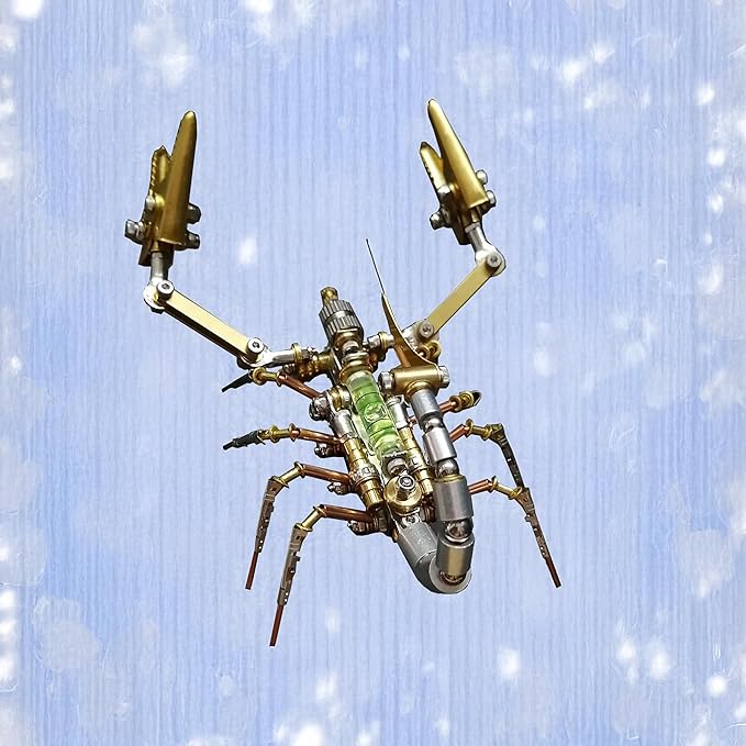 Metal Insect Steampunk Bug Mechanical Steampunk Sculpture Insect Clockwork 3D Metal Puzzle, Mechanical Insects Model (Leveling Scorpion)