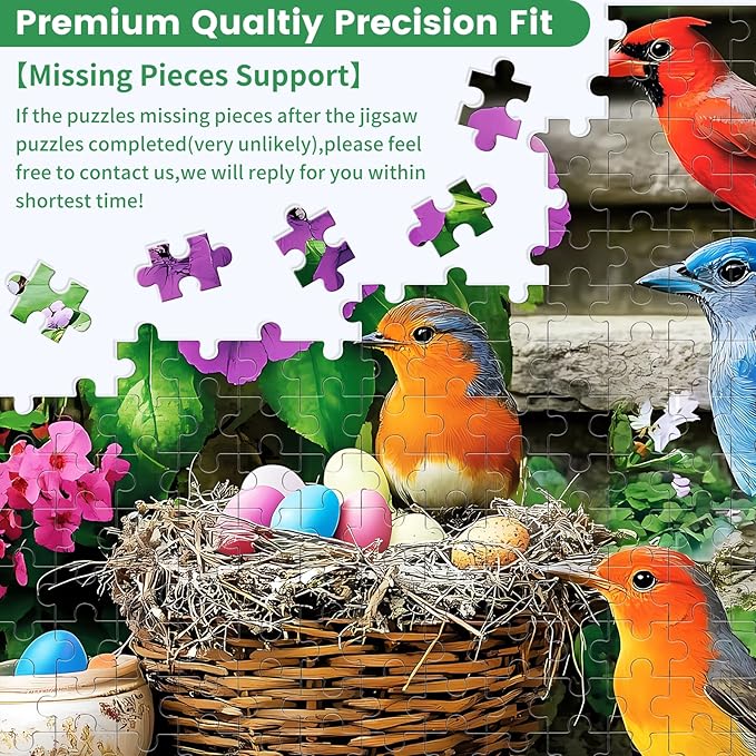 300 Piece Puzzle for Adults, Colorful Birds Jigsaw Puzzle, Colorful Hummingbird Puzzles, Bird Lover Challenging Puzzles for Friends Family Activity Game Nights Gifts, 20.5x15 in
