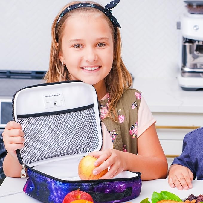 Fenrici Robotic Kids Lunch Box for Boys, Girls Insulated Lunch Bag, Soft Sided Compartments, Spacious, BPA Free, Food Safe, 10.8in x 9.2in x 3.8in (Mars Ingenuity Rover, Space Limited Edition)