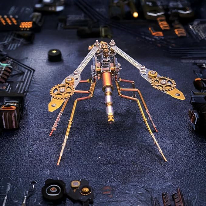 Steampunk Metal Insect Bug Mechanical Steampunk Sculpture Steampunk Mechanical Insect Clockwork 3D Steampunk Metal Puzzle Kits for Adults (Mechanical Mosquito Y)