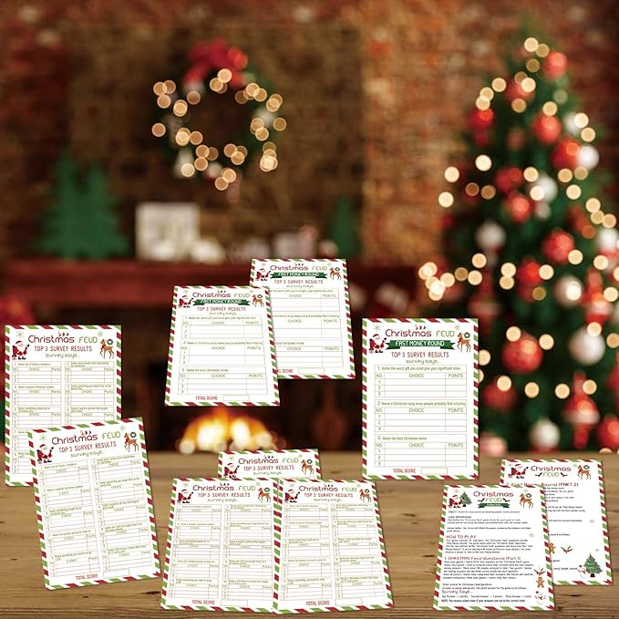 Christmas Family Feud Game, Christmas Party Games, Christmas Games for Family Party, Christmas Games for Adults, Christmas Party Activity-CHMTXF01
