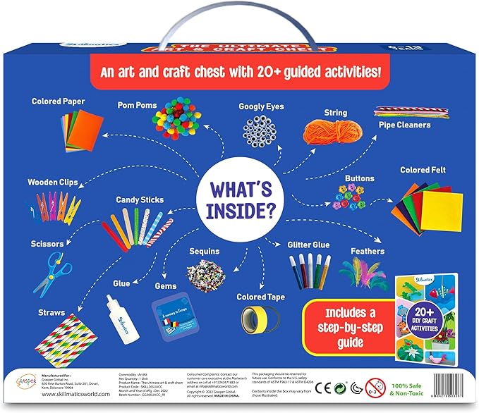 Skillmatics Ultimate Art & Craft Kit for Kids - 2000+ Pieces, DIY Craft Supplies with Step-by-Step Guide, Creative Activity Set & Gifts for Girls & Boys Ages 6, 7, 8, 9, 10, 11, 12, 13