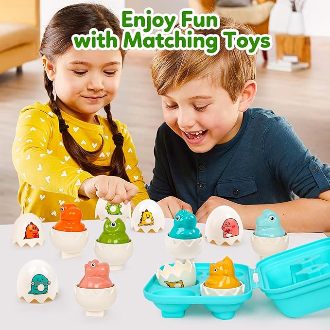 Dinosaur Toys,Egg Toy for Toddlers 1-3,Montessori Sensory Early Educational Learning Shape Matching & Sorting Games Fine Motor Toys Gifts for 2 Year Old Boys Girls
