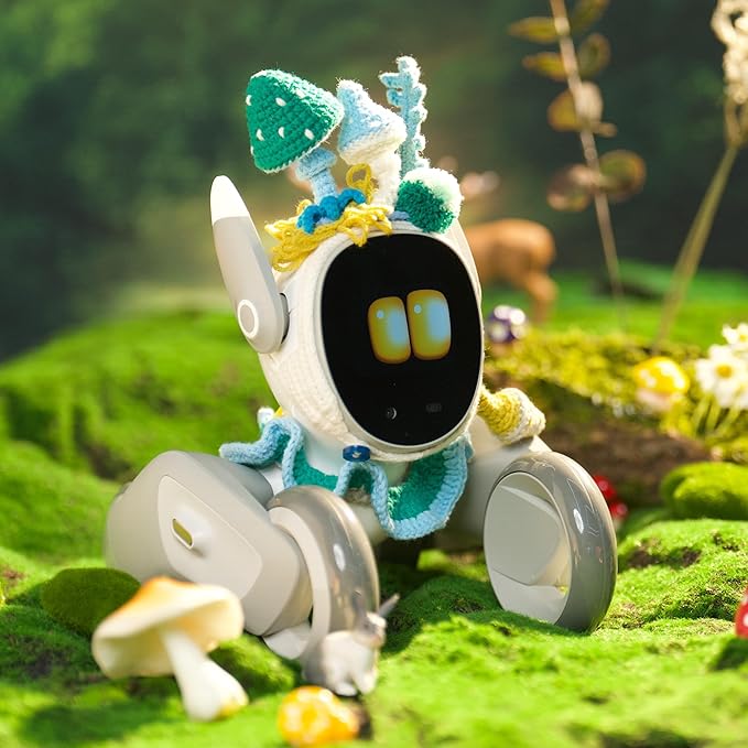 Forest Explorer Outfit — Handmade Crochet Headpiece and Collar Set with a Nature-Inspired Theme, Perfect for Transforming Your Pet Robot Toys into a Cute Companion