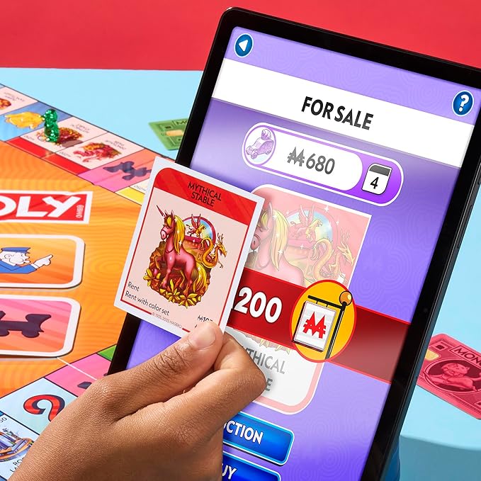 Monopoly App Banking Board Game | App-Enabled Game | Links to Smart Devices | Ages 8+ | 2 to 6 Players | 45 Mins. | Family Games for Kids