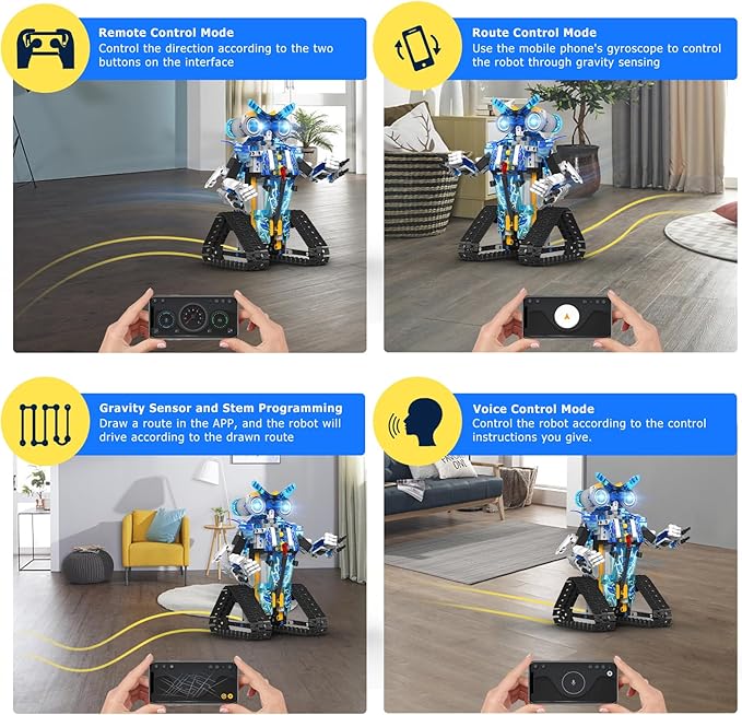 Robot Building Toys Stem Projects for Kids Ages 9-12, Remote & App Controlled Programmable Robot Building Blocks Science Kits Educational Birthday Xmax Gifts for 8-16 Year Old Teenage Boys Girls