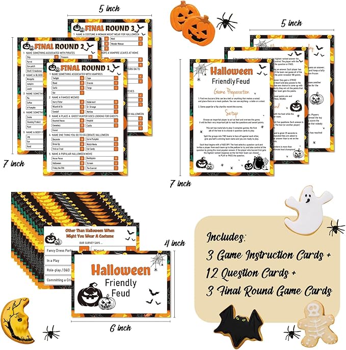 Halloween Games for Adults, Halloween Family Feud Game for Adult, Halloween Party Activity, Halloween Party Ideas-HLWF01