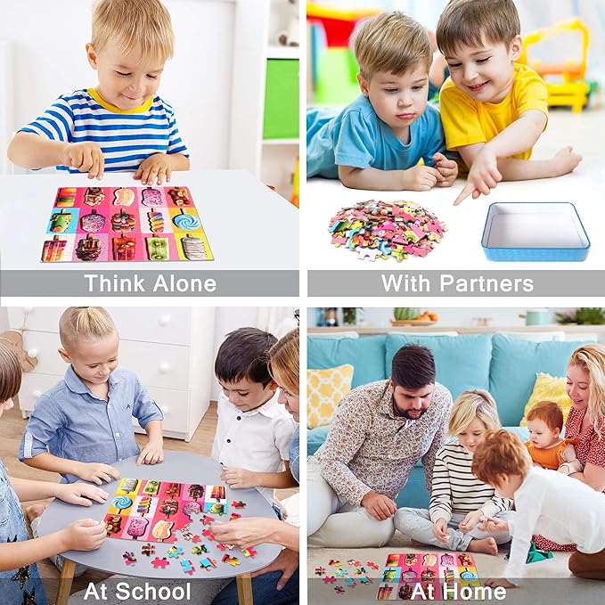 LELEMON Puzzles for Kids Ages 4-6,Popsicle 100 Piece Puzzles for Kids in a Metal Box, Educational Jigsaw Puzzles 100 Piece Puzzle Games for Girls and Boys