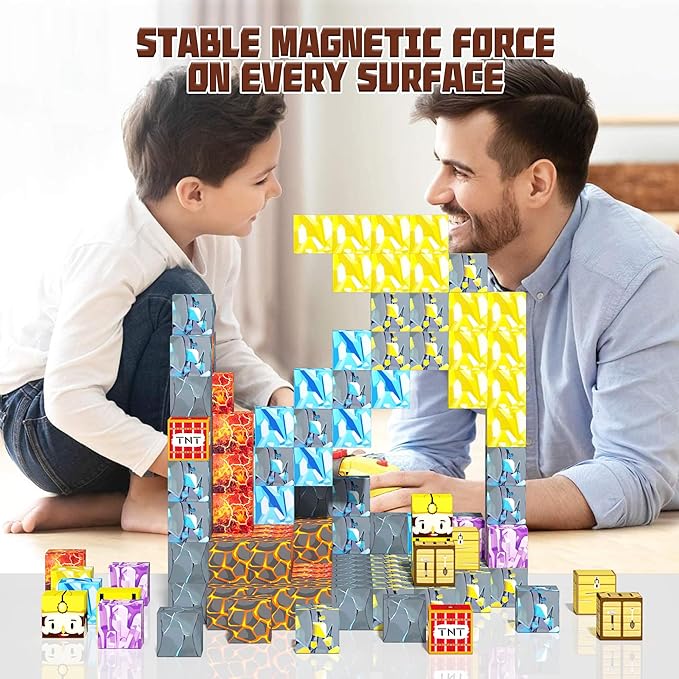 180PCS Magnetic Blocks, Magnetic Building Blocks for Kids, STEM Constructions Toy Magnet Building Sets for Boys Girls Age 4-8, Sensory Stacking Toy Christmas Birthday Gifts for Kids, 0.8" Size