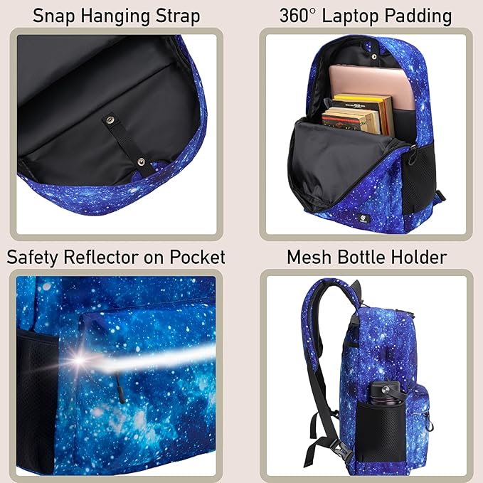 Fenrici Adaptive Backpack for Girls, Boys for All Abilities and Ages; Wheelchair Backpack with Adaptive Design; Perfect for Travel, School, and Everyday Adventure, Blue Galaxy