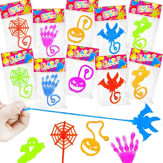 Halloween Party Favor Goodie Bag Stuffers for Toddlers 42 PCS, Halloween Sticky Hands for Kids, Boo Trick or Treat Basket Pinata Fillers Birthday Classroom Prizes Supplies Games Stuff for Boys Girls