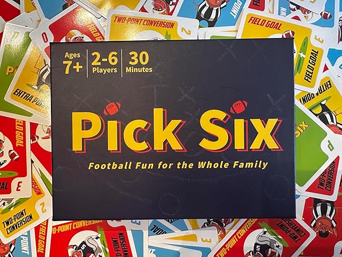 Pick Six โ The Ultimate Football Themed Card Game! Strategic Card Game for Kids and Adults. Great for Parties and Game Nights. 2-5 Players, Ages 7+.