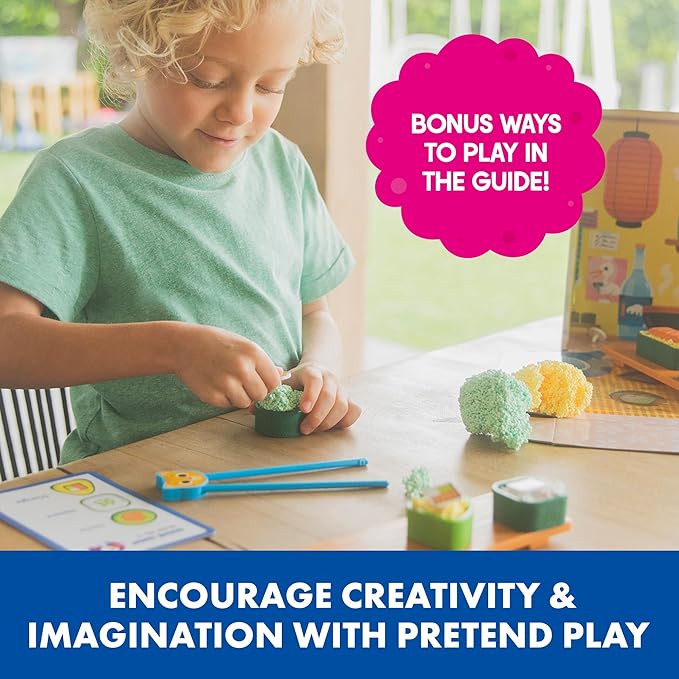 Educational Insights Playfoam Sushi Shop - Sensory Toys & Fidget Toys for Kids, Pretend Play Food Craft Kit, Squishy Foam, Non Sticky Dough & Classroom Tools, Gifts for Ages 3+