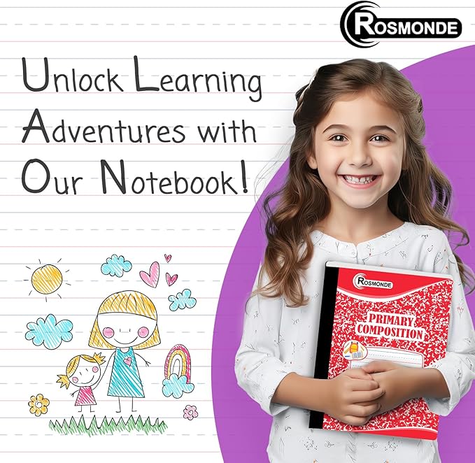 2000 Pack (Pallet) Composition Notebooks Bulk, Primary Ruled, Full Pallet of Composition Notebooks, 200 Pages (100 Sheets), 9-3/4 x 7-1/2, Bulk Notebooks for Grades K-2, 4-7 Days Transit