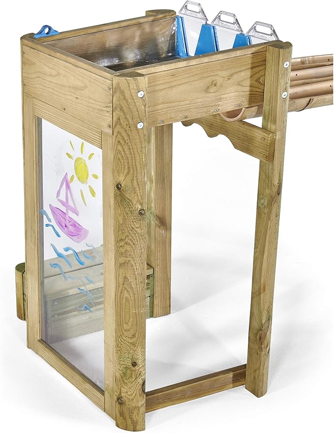 Plum Discovery Wooden Water Run Table for Kids, Toddler Toys, Sensory Activity Table, Outdoor Playset, Painting Easel, Storage Box, Easy to Clean, Durable, Weatherproof, Gift for Ages 3+ Yrs