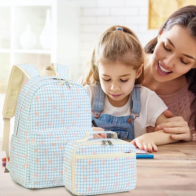 LEDAOU Kids School Backpack with Lunch Box for Girl Boy Toddler BookBag School Bag Preschool Kindergarten Backpack