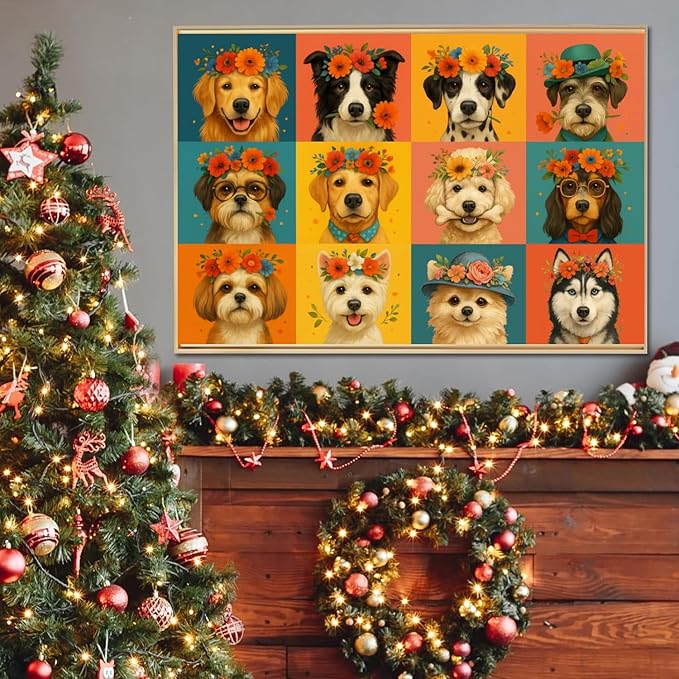 100-Piece Cute Dog Puzzle for Kids Ages 4-6 6-8 8-10, Adorable Cartoon Puppies with Flower Crowns, Hats & Glasses โ Educational Jigsaw Puzzle Toys for Girls & Boys Gift