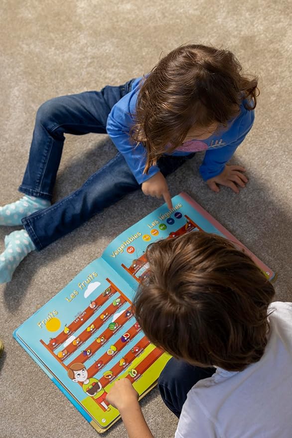 English and French ABC Learning for Children, Interactive Kids Book, Fun Educational Toy to Learn Letters and Words, Bilingual AudioBook for Toddlers (Ages 3+) Boys / Girls