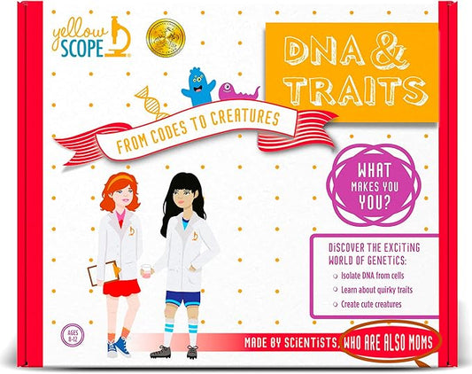 Genetics Science Kit - DNA & Traits Kit, Metal Lab Tools, Ages 8-12 - Hands-On STEM Science Experiment & Educational Toy - Genetics Lab Setup