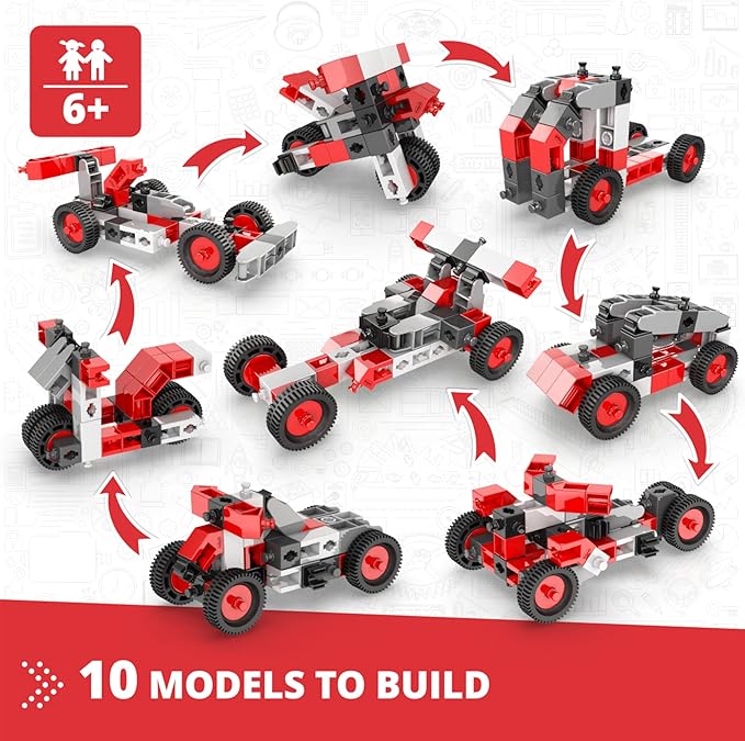 Engino- Creative Builder Building Toys, 10 Multimodel Set, STEM Engineering Kit, Construction Toys for Kids 6+, Gifts for Boys & Girls, Learning & Education Set, STEM Projects