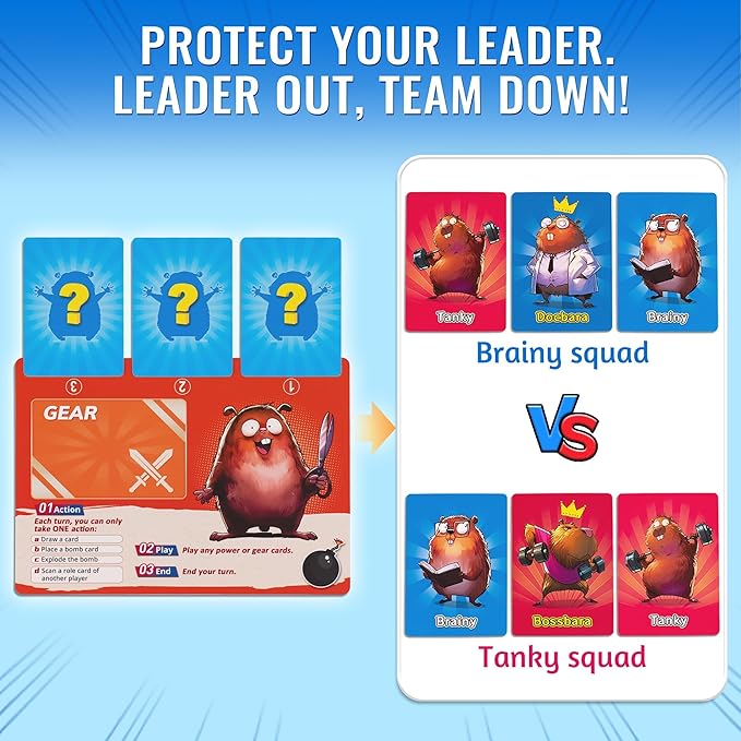 rokt&razo Capybara Squad: Squad Battle Edition – A Dynamic Co-op Social Deduction Card Game, Changing Roles, Perfect for Families & Friends. Easy to Learn, Packed with Fun, Laughter and Strategy