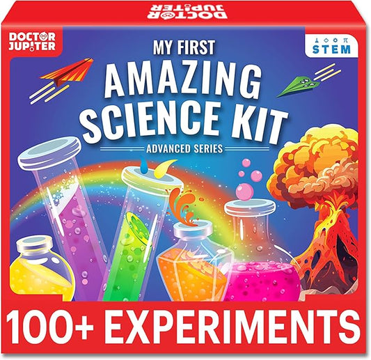 Doctor Jupiter My First Amazing Science Kit for Kids Ages 4-5-6-7-8 | Birthday Gift Ideas for 4+ Year Old Boys & Girls | Learning & Educational Projects | STEM Toy with 100+ Experiments