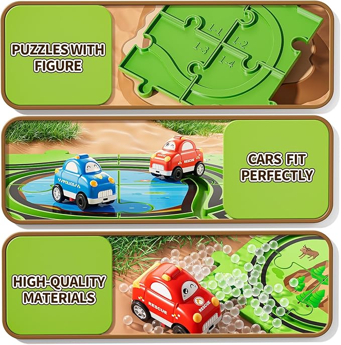 48 PCS Puzzle Track Car Set for Boys Kids 3-5, Toddler Boys Toys for 3 4 5 6 Years Old, Puzzle Race Tracks Car Toys, Birthday Gifts for Kids 3 4 5 6 7 8 Year Old Boys Girls