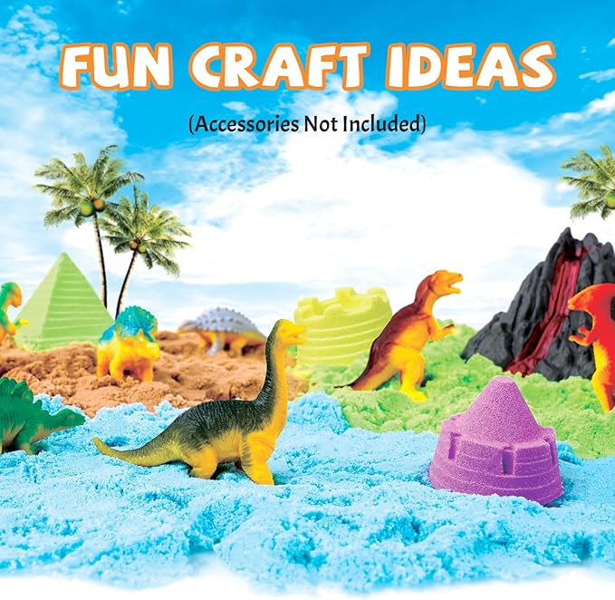 NiToy FlexiSand Value Pack 19lbs of 10 Colored Moldable Self-Sticking Sand, Never Dries Out-Fun for 3 Years and up Kids Bulk Refill for Sensory Sand Box Toys, Ideal for Shaping, Squeezing and Molding