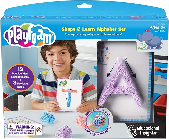 Educational Insights Playfoam Shape & Learn Alphabet Set - Alphabet Learning Toys, Letter Recognition for Preschoolers, Sensory Classroom Must Haves, Sensory Foam Letters, ABC Toys for Ages 3+