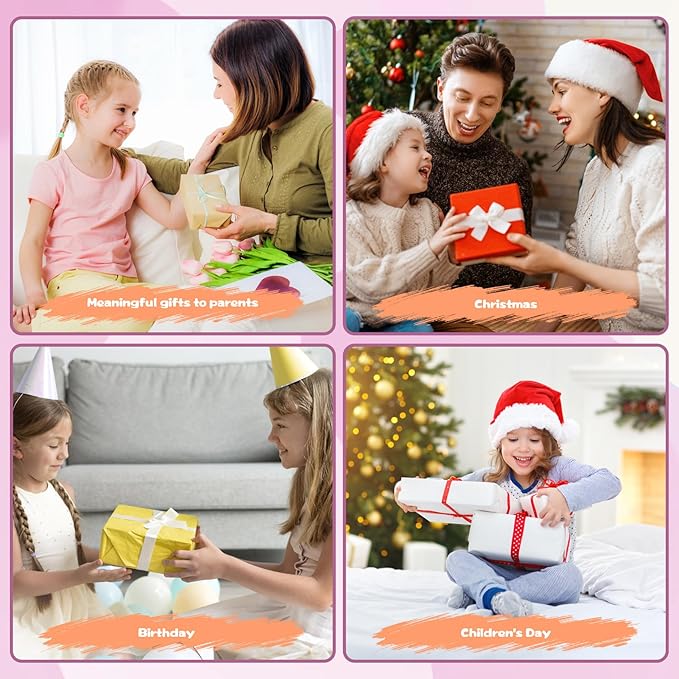 FURNIPLAS DIY Flower Craft Kit for Kid, Fabric Flower Bouquet Making Toy for 4 5 6 7 8 Years, Creative Flowers Press Kits Ages 4-8, Arts & Crafts Educational Activity for Toddler Girl, Preschool Gifts