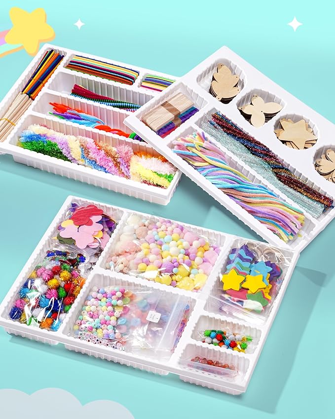 Wowood Arts and Crafts Kit for Kids - Over 1600 Pieces of DIY Craft Supplies! Creative Hobby Fun Activity Toys & Perfect Gifts for Girls and Boys Ages 8-12 to Spark Imagination and Joy(PA002)