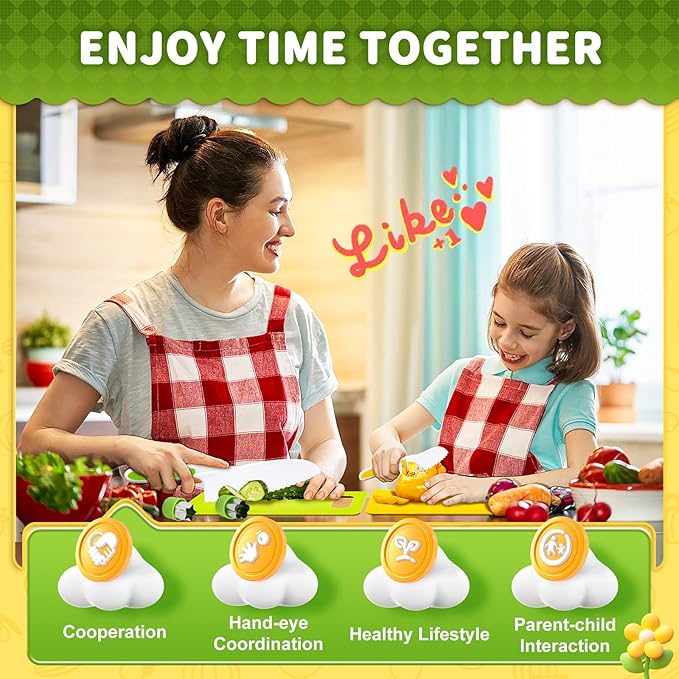 Kids Kitchen Tools,18 Pieces Toddler Cooking Sets Real-Montessori Cooking Set for Toddlers Kids Chef Set with Children Safe Knives Cutting