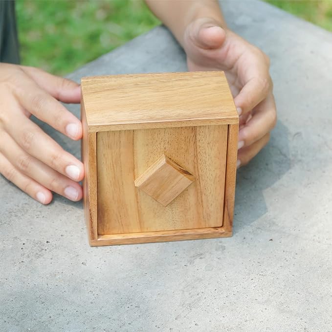 BSIRI Treasure Riddle Box Secret Box Brain Teaser Wooden Puzzle Boxes with Hidden Compartments Ideal Mystery Jewelry Box 3D Puzzle Lock Gift Card and Money Puzzle