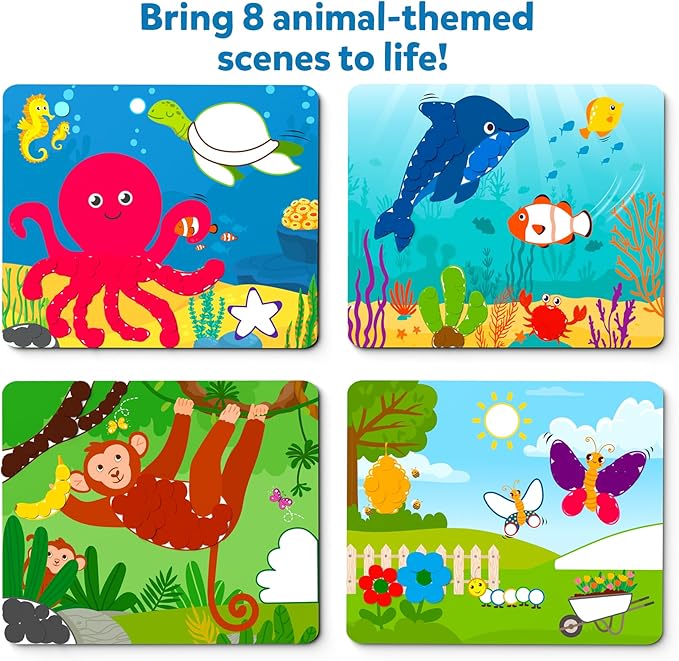 Skillmatics Dot It Sticker Art - Animals, Mess-Free Fun for Kids, 500+ Stickers, Craft Kits, DIY Scrapbooking Activity, Travel Toys, Gifts for Boys & Girls Ages 3, 4, 5, 6, 7