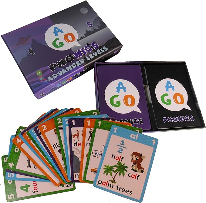Phonics Card Game - Advanced Set (Levels 4 and 5) A Fun Game to Build Phonics and Reading Skills. Learn Tricky phonemes (digraphs/dipthongs/Word Families/Silent Letters & More!)