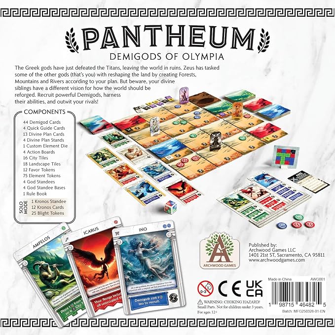 Pantheum: Demigods of Olympia | Family Strategy Game for Greek Mythology Fans | Ages 12+ | for 1-4 Players | Average Playtime 45-60 mins | Perfect for Family Game Night (Base Game)
