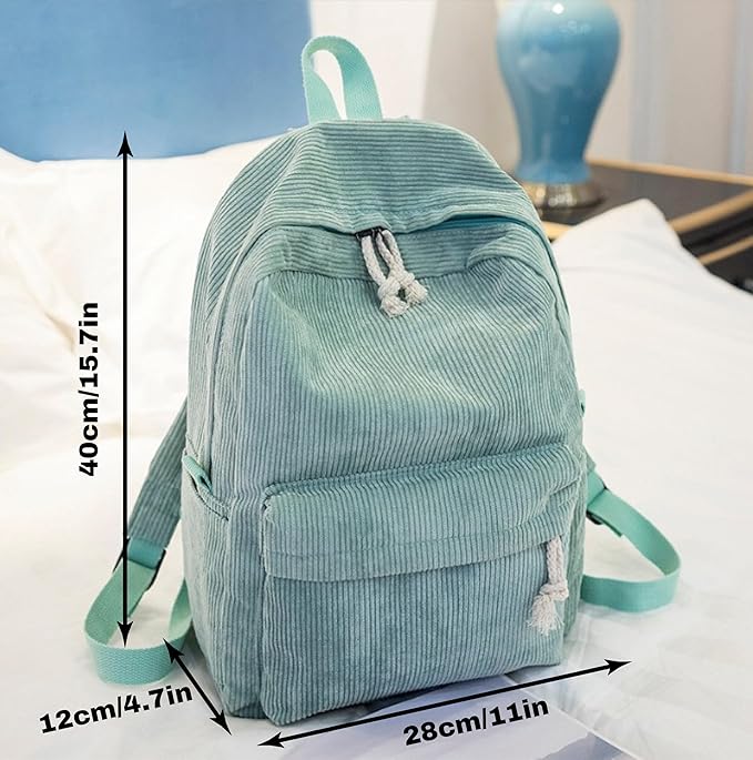 Personalized Backpack for Girls/Boy with Name, Custom Corduroy School Bag with Cotton Rope Woven, Back to School Bag for Kids, Birthday/Christmas Gift, Children Gift