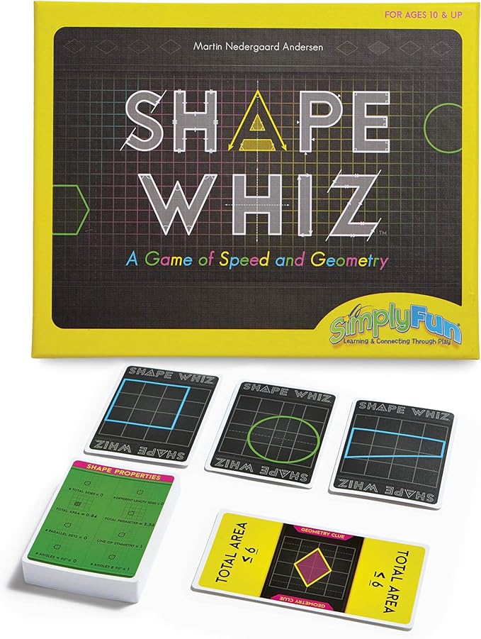 SimplyFun Shape Whiz - A Fun and Educational Math Game Using Geometry and Our Powers of Approximation - for 2 to 4 Players - Ages 10 & Up