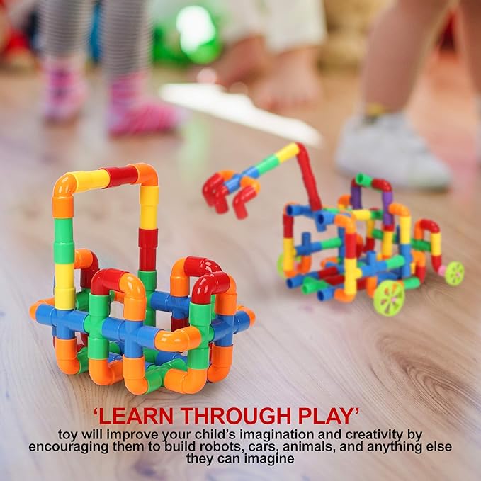 STEM Building Blocks Toy for Kids, Educational Toddlers Preschool Brain Toy Kit, Constructions Toys for 3 4 5 6 7 8 Years Age Boys and Girls–Creativity Kids Materials Toys