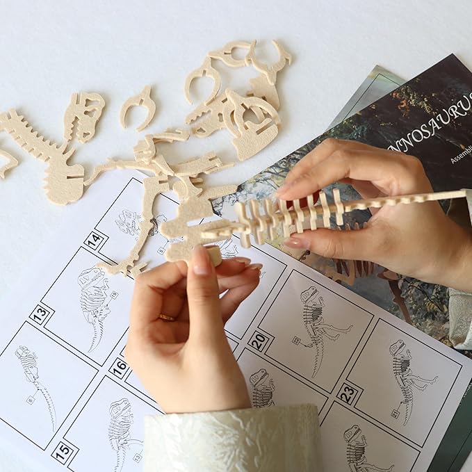 3D Puzzles for Kids, Different from Wooden Puzzles, Felt Tyrannosaurus Rex DIY Three-Dimensional Puzzle, Dinosaur Puzzle Toy Educational Game Set Gift
