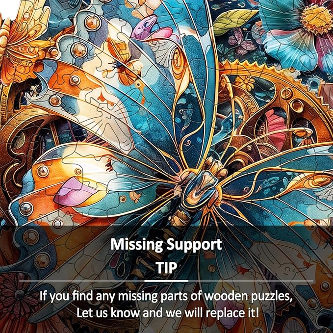 Wooden Puzzles for Adults - Mechanical Butterfly Wood Puzzles Adult - Unique Animal Shape Wooden Jigsaw Puzzles for Adults - Birthday Gifts for Puzzle Lovers, Family (13.3 * 13.3in)