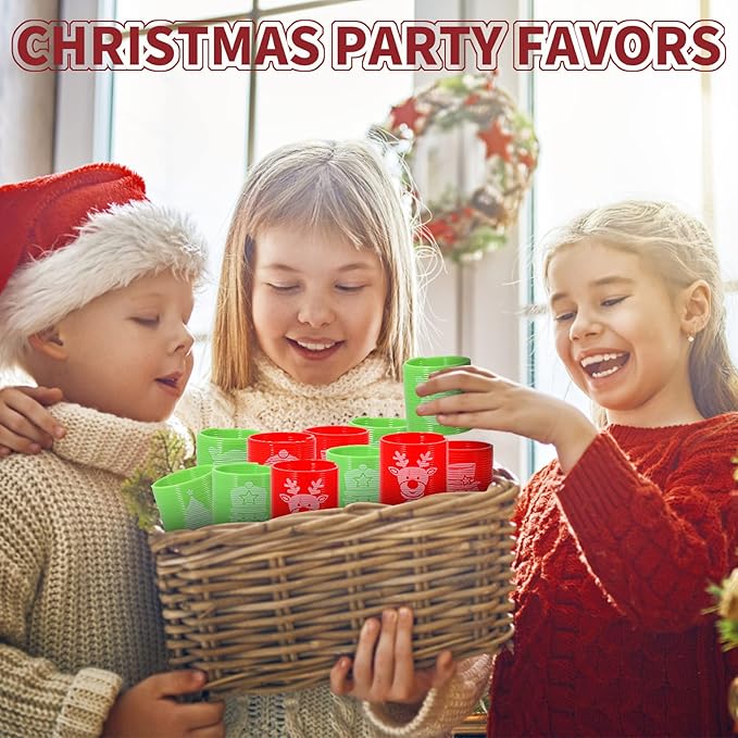 36PCS Christmas Coil Springs for Kids - Assorted Christmas Theme Pattern and Colors Magic Spring Toys, Christmas Party Favors, Christmas Stocking Stuffers for Kids Boys Girls