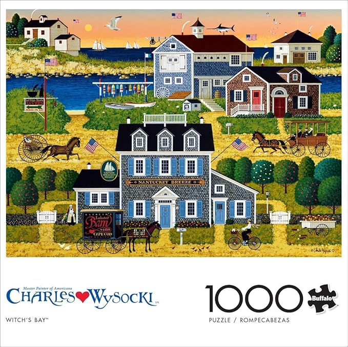 Buffalo Games - Charles Wysocki - Witch's Bay - 1000 Piece Jigsaw Puzzle for Adults -Challenging Puzzle Perfect for Game Nights - Finished Size is 26.75 x 19.75
