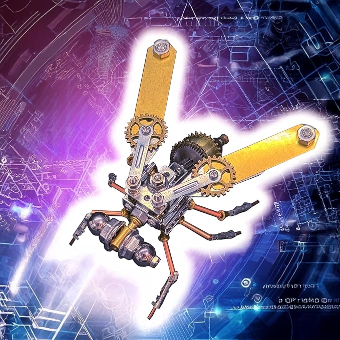 Steampunk Metal Insect Bug Mechanical Steampunk Sculpture Steampunk Mechanical Insect Clockwork 3D Steampunk Metal Puzzle Kits for Adults (Mechanical Fly A)