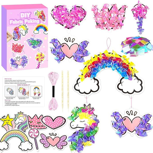 Poke-in Craft and Art Kit- Magical Dream Decor,Arts and Crafts,DIY Craft Kits,Mess-Free Fun for Kids,Art Activity Birthday Christmas Gift Ideas for Children,Toys for Girls and Boys Ages 4-10+