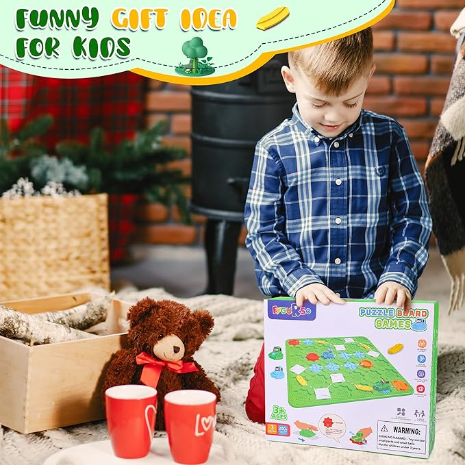 STEM Logic Road Builder Toys: Board Games Toys for 5 Year Old Kids Montessori Brain Teaser Puzzles Educational Learning Activities Toy for Kid Ages 3 4 6-8 12 Boys Girls Gifts (Green, 50PCS)