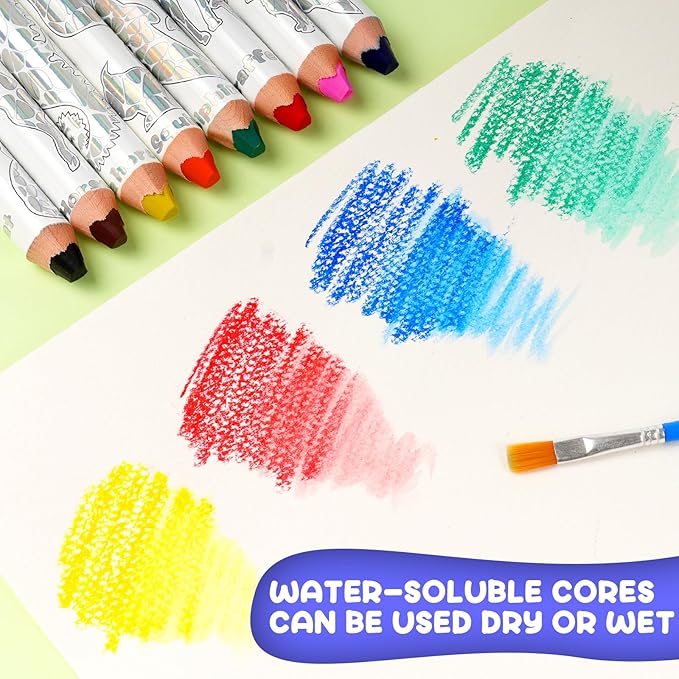 ThEast 8 Jumbo Colored Pencils for Kids, 3 in 1 Chunky Washable Crayons for Toddlers, Thick Triangle Toddler Color Pencil with Sharpener, Preschool Party Favors, Pre-Sharpened